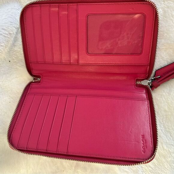 Coach Pink Leather Wristlet Wallet - Picture 4 of 5